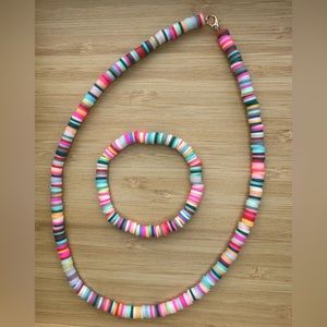 Colorful blend necklace and bracelet set